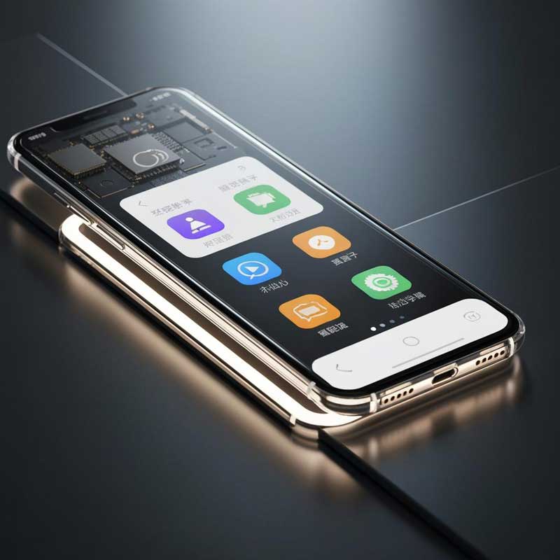 Modern smartphone showing various Chinese learning app interfaces including vocabulary flashcards, character practice, and interactive lessons
