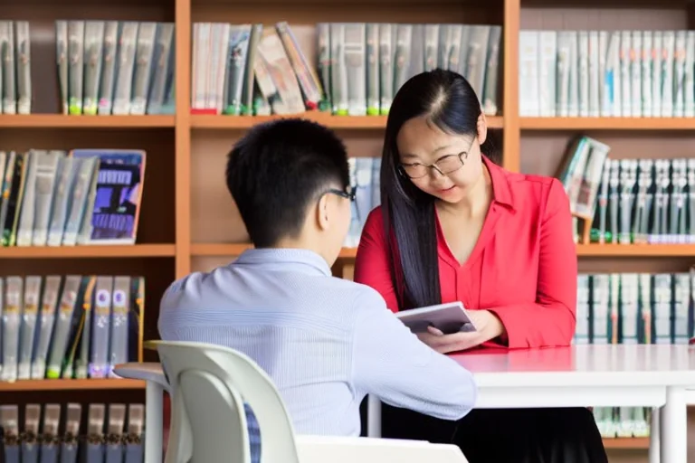Native Chinese tutor demonstrating HSK speaking test preparation techniques
